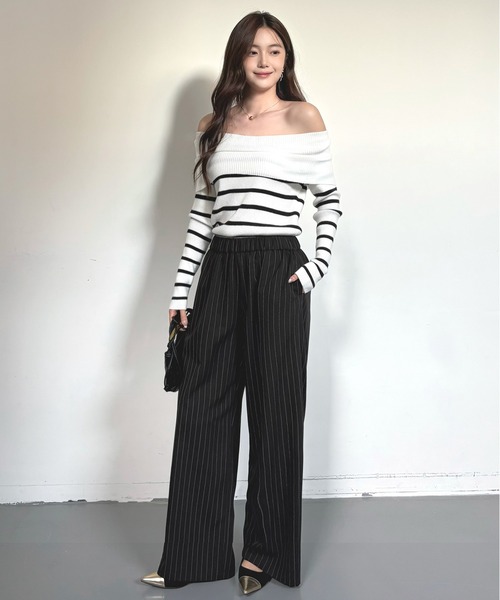 パンツ ストライプワイドパンツ レディース : ZOZOTOWN Yahoo!店
