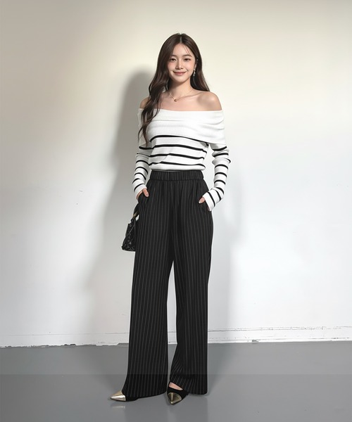 パンツ ストライプワイドパンツ レディース : ZOZOTOWN Yahoo!店
