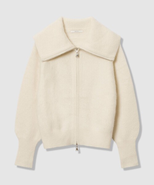 ANNAKIKI ジップアップ カーディガン ジャケット ANAYI｜フラッフィジップアップカーディガン | Rakuten Fashion(楽天