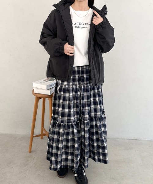 スカート チェック柄ロングティアードスカート : ZOZOTOWN Yahoo!店