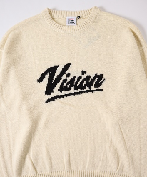 「VISION STREET WEAR」 長袖ニット L ブルー メンズ_画像2