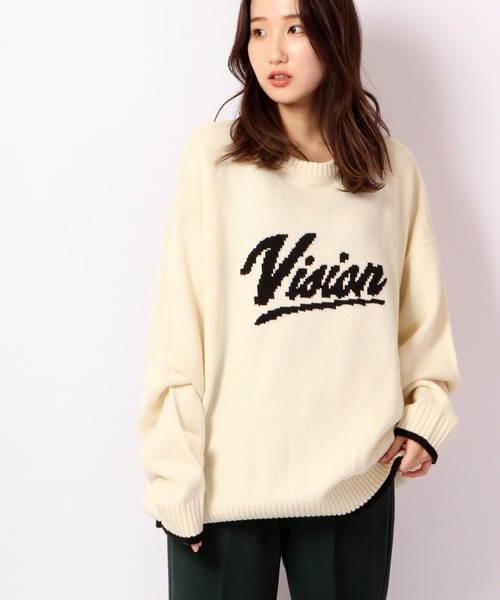 「VISION STREET WEAR」 長袖ニット L ブルー メンズ_画像7