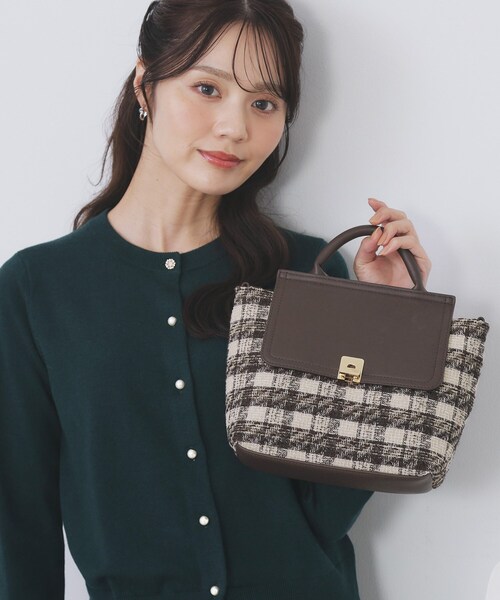 チェック柄ハンドバッグ index（インデックス） ハンドバッグ 「2WAY」ラメツイードチェック