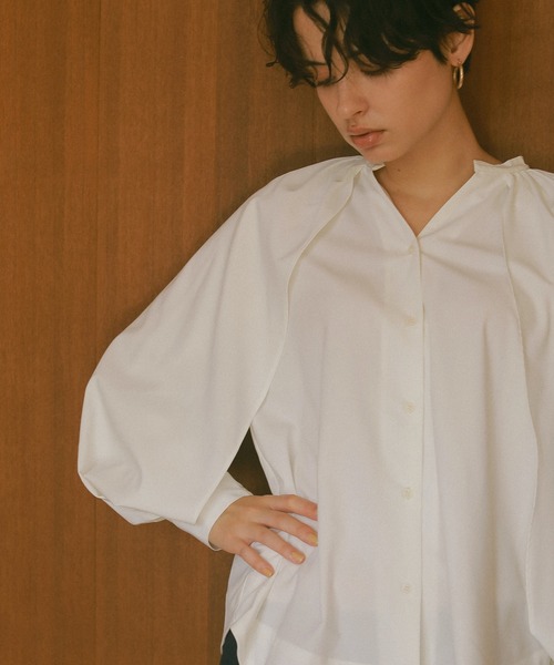 「ReNorm」 長袖ブラウス フリー オフホワイト レディース_画像5