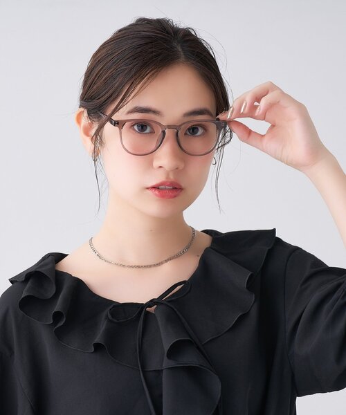 眼镜 メガネ 精油 アロマセラピー レディース ブラック 黒 Zoff（ゾフ） 伊達メガネ メガネ 眼鏡 ボストン型 メガネ｜軽量 眼鏡