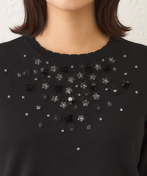 ●ビビです●TO BE CHIC黒ビーズ装飾長袖23区ニットセータ ○ビビ様専用です○TO BE CHIC黒ビーズ装飾長袖23区ニットセータ