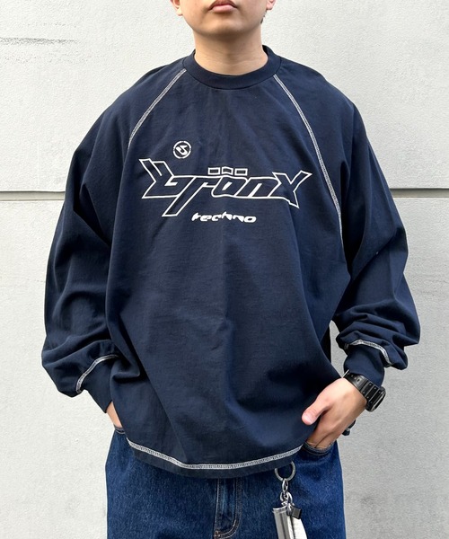 「WHO'S WHO gallery」 長袖Tシャツ FREE チャコールグレー メンズ_画像2