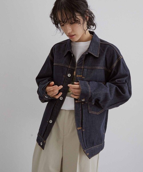 ADAM ET ROPE'（アダムエロペ） デニムジャケット X-LARGE ネイビー