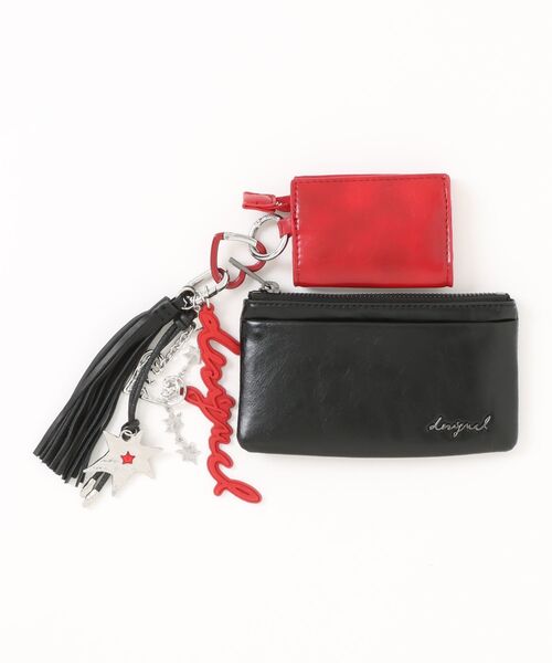 新品✨タグ付き♪ デシグアル　 レザー調　財布　ブラック系　大特価‼️ Desigual（デシグアル） コインケース 小さなチャーム付き財布