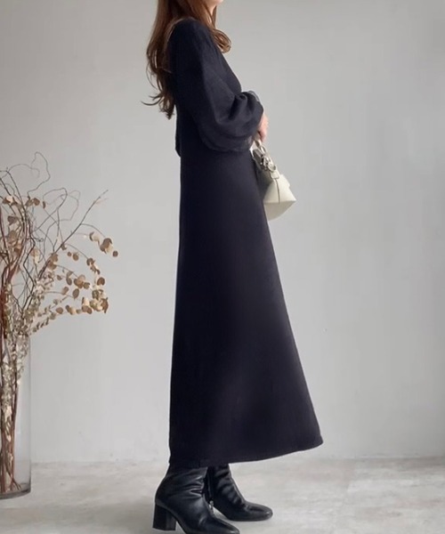 「FILLOU」 ニットワンピース MEDIUM チャコール レディース_画像5