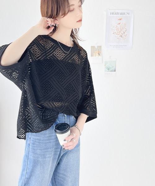 「classicalelf」 7分袖ブラウス X-LARGE チャコールグレー レディース_画像3
