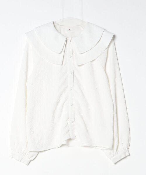 美品】JENNE オープンカラーブラウス ホワイト JENNE / ジェンヌ