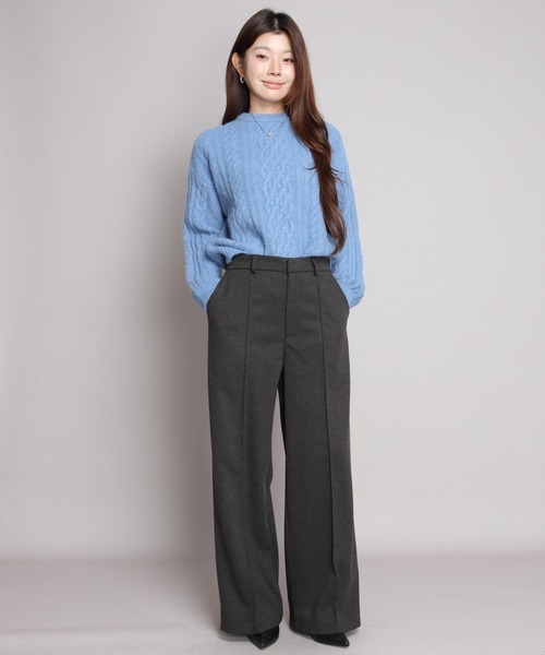 ワイドパンツ スラックス パンツ 「選べる丈感」あったか起毛