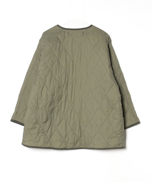 「flaner」 ノーカラージャケット FREE カーキ レディース_画像2