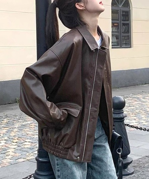 ALMO レザージャケット ライダース 「TUNE」合皮ジャケット レディース