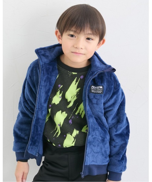 ブルゾン アウター 型押しフリースブルゾン キッズ 子供服 男の子 