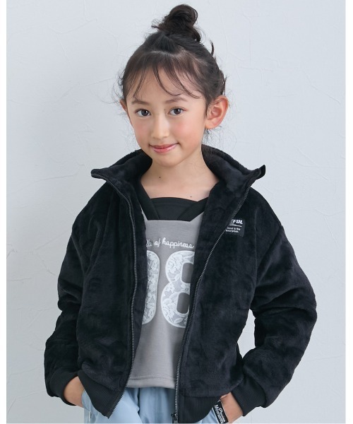 ブルゾン アウター フリース 型押しフリースブルゾン キッズ 子供服