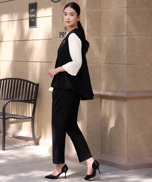 ☆新品☆ペプラムフォーマルパンツ セットアップ DRESS+（ドレスプラス） セットアップ 万能ペプラムパンツセットアップ