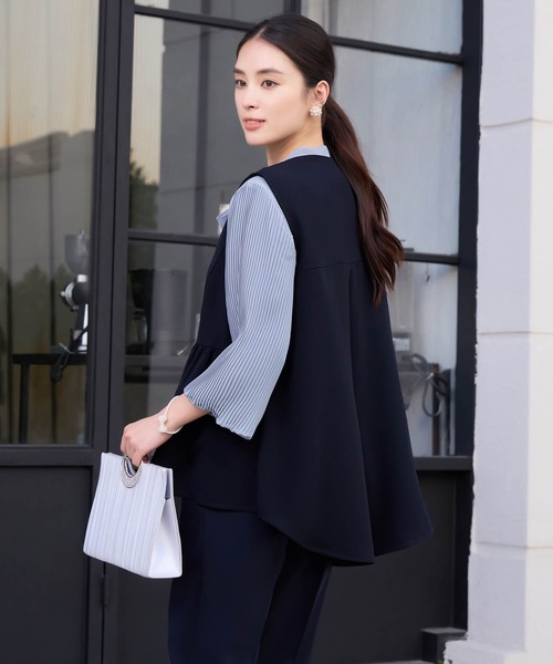 DRESS+（ドレスプラス） セットアップ 万能ペプラムパンツセットアップ