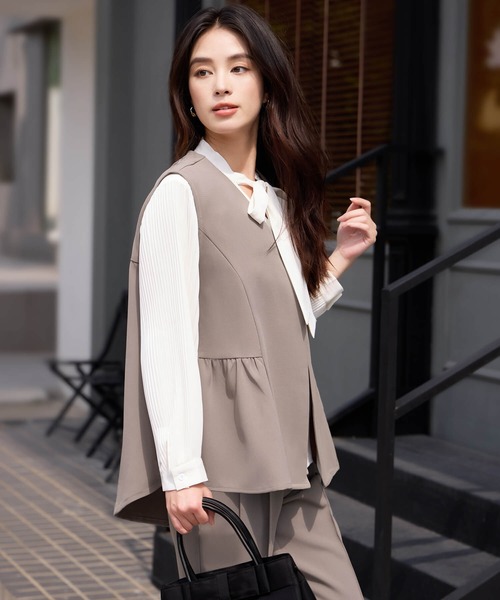 DRESS+（ドレスプラス） セットアップ 万能ペプラムパンツセットアップ