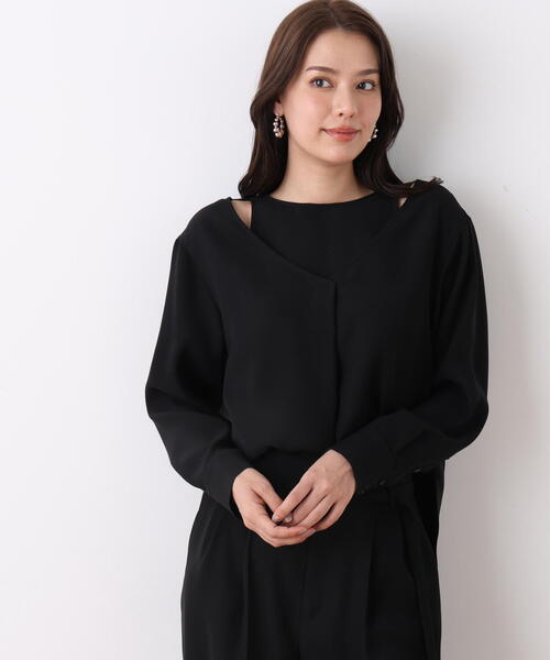 PINKY & DIANNE ブラックシャツ 38 PINKY&DIANNE（ピンキー アンド ダイアン） ブラウス シャツ ダブル