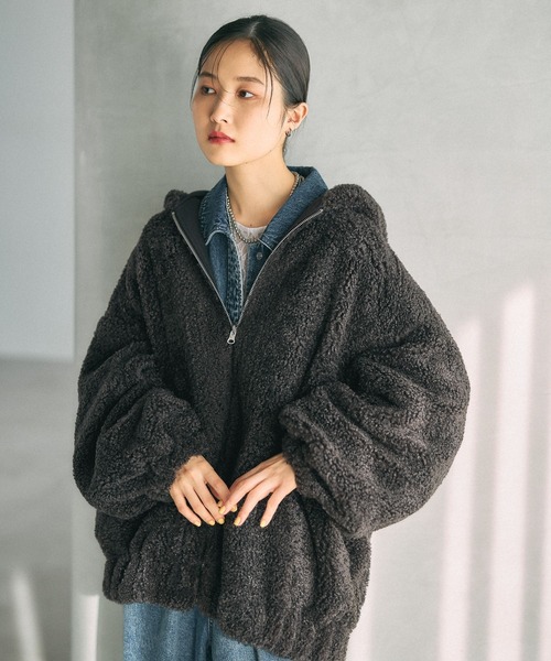 What it isNt-MG /リバーシブルボアジャケット BLK(L) LEPSIM（レプシィム） ブルゾン アウター リバーシブルボアフーディ