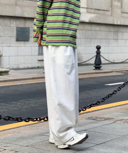 soyy.チノパンツ チノパン 「26年春夏新作」ツイルワイドシルエットパンツ メンズ