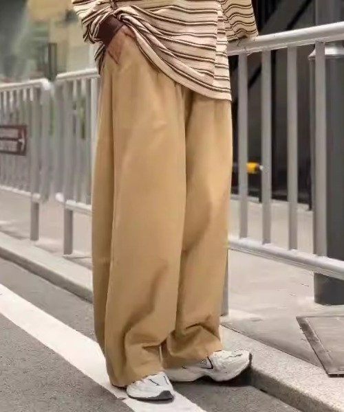 ワイドパンツ チノパン 「26年春夏新作」ツイルワイドシルエットパンツ