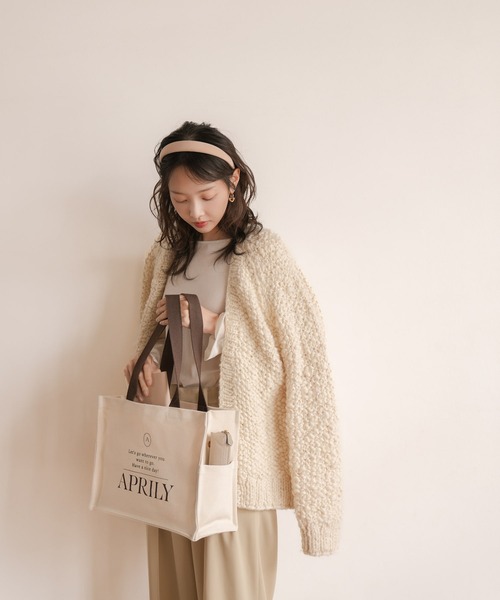 APRILY トートバッグ 「単品」キャンバスロゴトートバッグ レディース