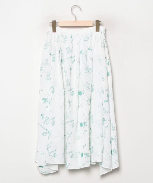 「TARO HORIUCHI」 花柄フレアスカート 1 ホワイト レディース_画像2