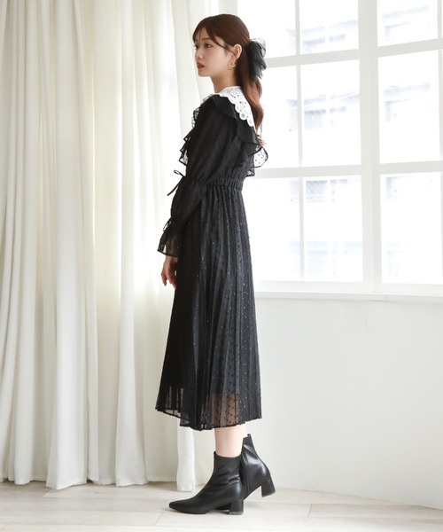 「Cheek」 半袖ワンピース MEDIUM ブラック レディース_画像4