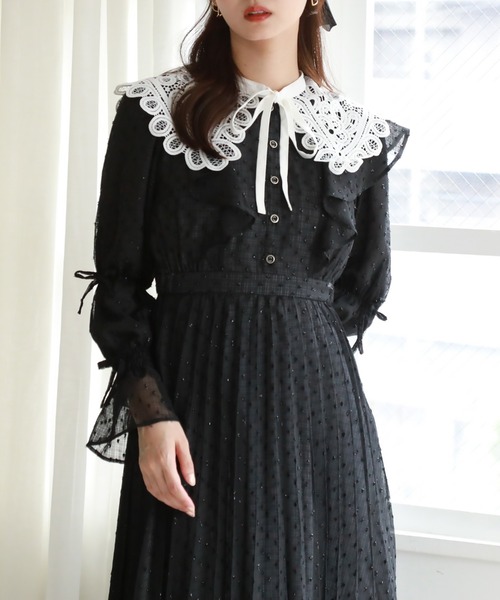 「Cheek」 半袖ワンピース MEDIUM ブラック レディース_画像5