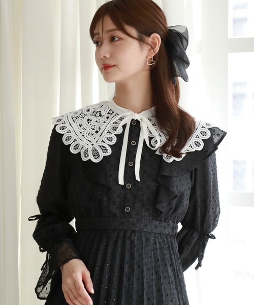 「Cheek」 半袖ワンピース MEDIUM ブラック レディース_画像7