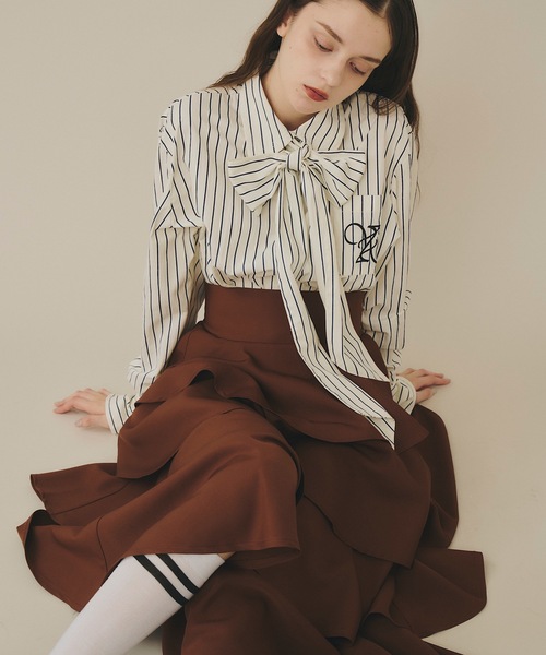 「VIOLETTA」 長袖シャツ FREE アイボリー レディース_画像3