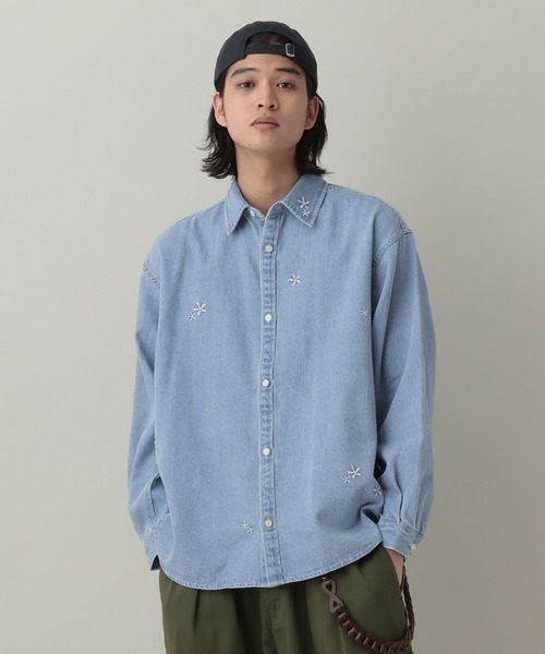 Arc Jacquard Denim Shirt デニムシャツ　M RAGEBLUE（レイジブルー） シャツ Curve Seam Denim Shirt/カーブ