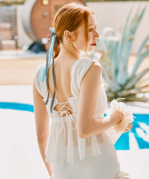 San-ai Resort 三愛水着楽園 水着 ノンワイヤーギャザーリボンビキニ