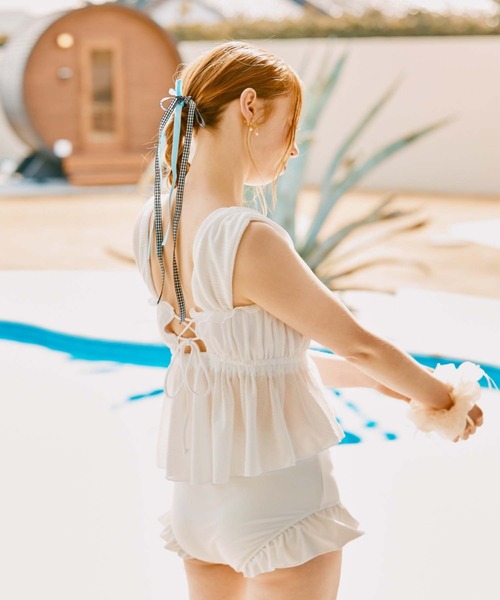 San-ai Resort 三愛水着楽園 水着 ノンワイヤーギャザーリボンビキニ