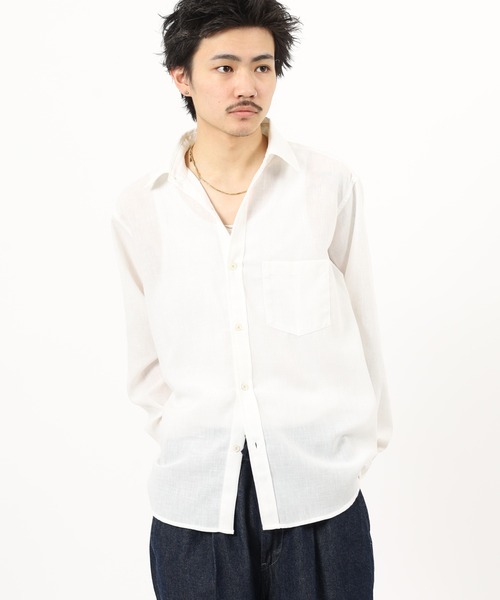 フォロー割専用　80s〜 FLAX 長袖 リネンシャツ ホワイト リトアニア製 FUNALIVE（ファンアライブ） シャツ ATU リネンライククロスレギュラー