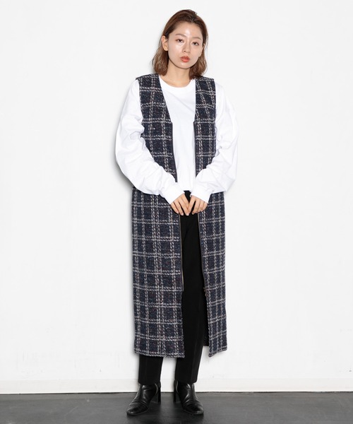 「AMERICAN RAG CIE」 ノースリーブワンピース FREE ネイビー レディース_画像5