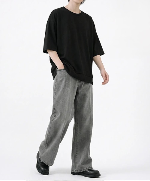 revertical tシャツ オーバーサイズ クルーネック 半袖Tシャツ メンズ