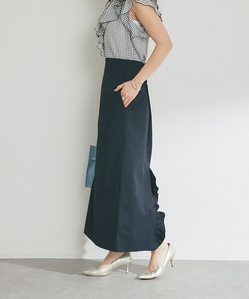 La Boutique BonBon ロングスカート セール】【セットアップ可・ロングシーズン着れる】ニュアンスギャザー