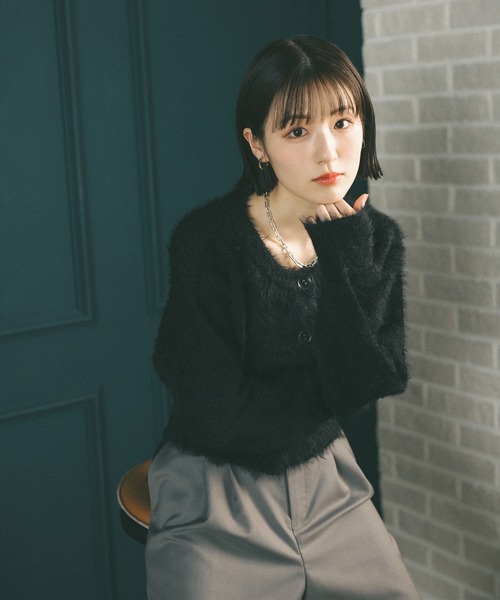 「MIEL CRISHUNANT」 ニットカーディガン FREE ブルー レディース_画像7