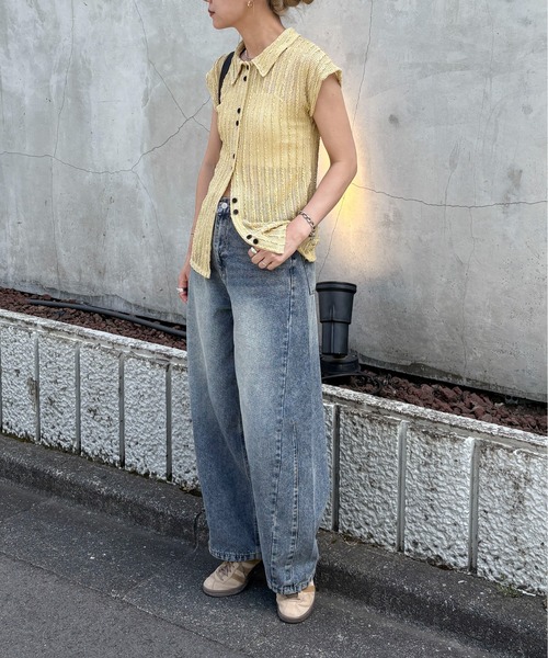 「feepur」 デニムパンツ MEDIUM サックスブルー レディース_画像4