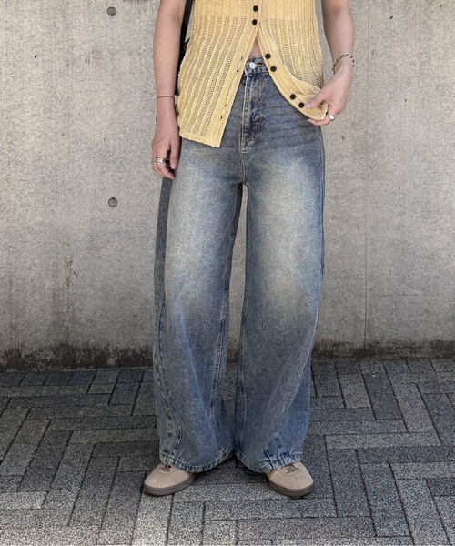 「feepur」 デニムパンツ MEDIUM サックスブルー レディース_画像6