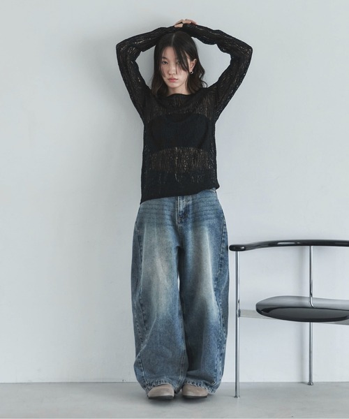 「feepur」 デニムパンツ MEDIUM サックスブルー レディース_画像8