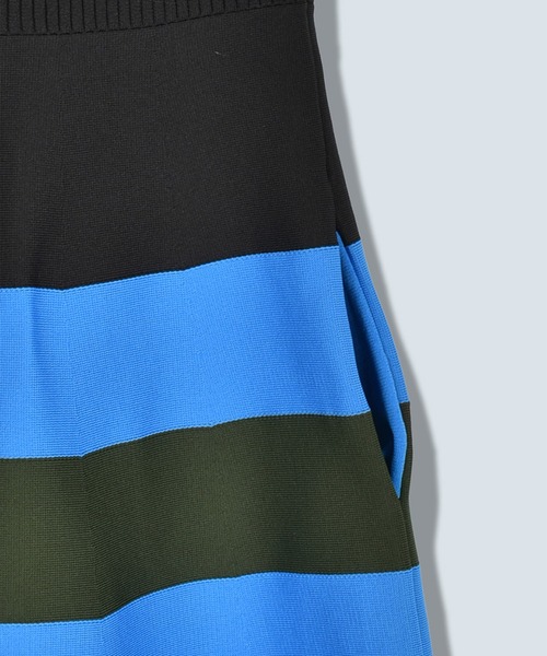 OMMO（オーエムエムオー） ワンピース 「」BODER KNIT SQUARE TANK OP