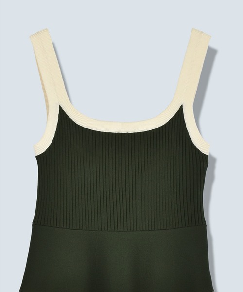OMMO（オーエムエムオー） ワンピース 「」BODER KNIT SQUARE TANK OP