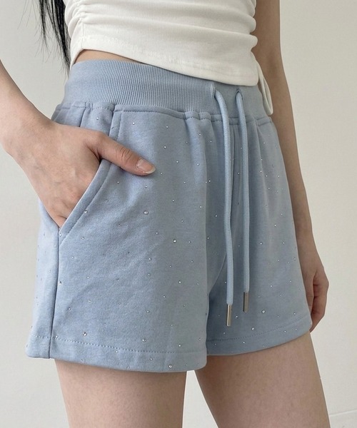 non-hedge（ノンヘッジ） パンツ ストーン付スウェットショートパンツ