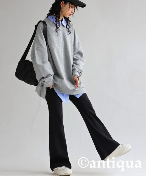 「antiqua」 ブーツカットパンツ M ブラック レディース_画像4