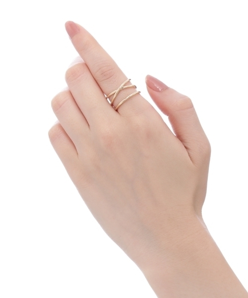 COCOSHNIK（ココシュニック） 指輪 リング K10ワンストローク一文字X